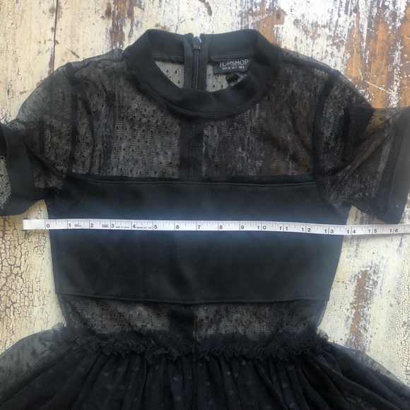 TOPSHOP Spot Mesh Dot Tulle Skater Prom Cocktail Dress US Size 2 Like new - Picture 5 of 10